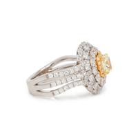 COLORED DIAMOND AND DIAMOND RING