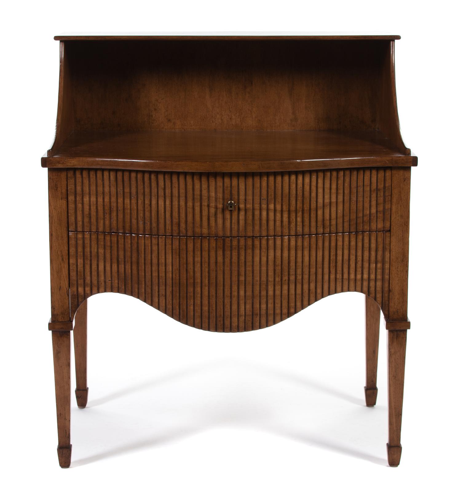 A Faded Mahogany Serpentine-Fronted Oxford Nightstand