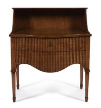 A Faded Mahogany Serpentine-Fronted Oxford Nightstand