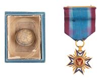 [CIVIL WAR]. MOLLUS badge and button identified to Henry M. Rice. Ex Julian Converse Collection.