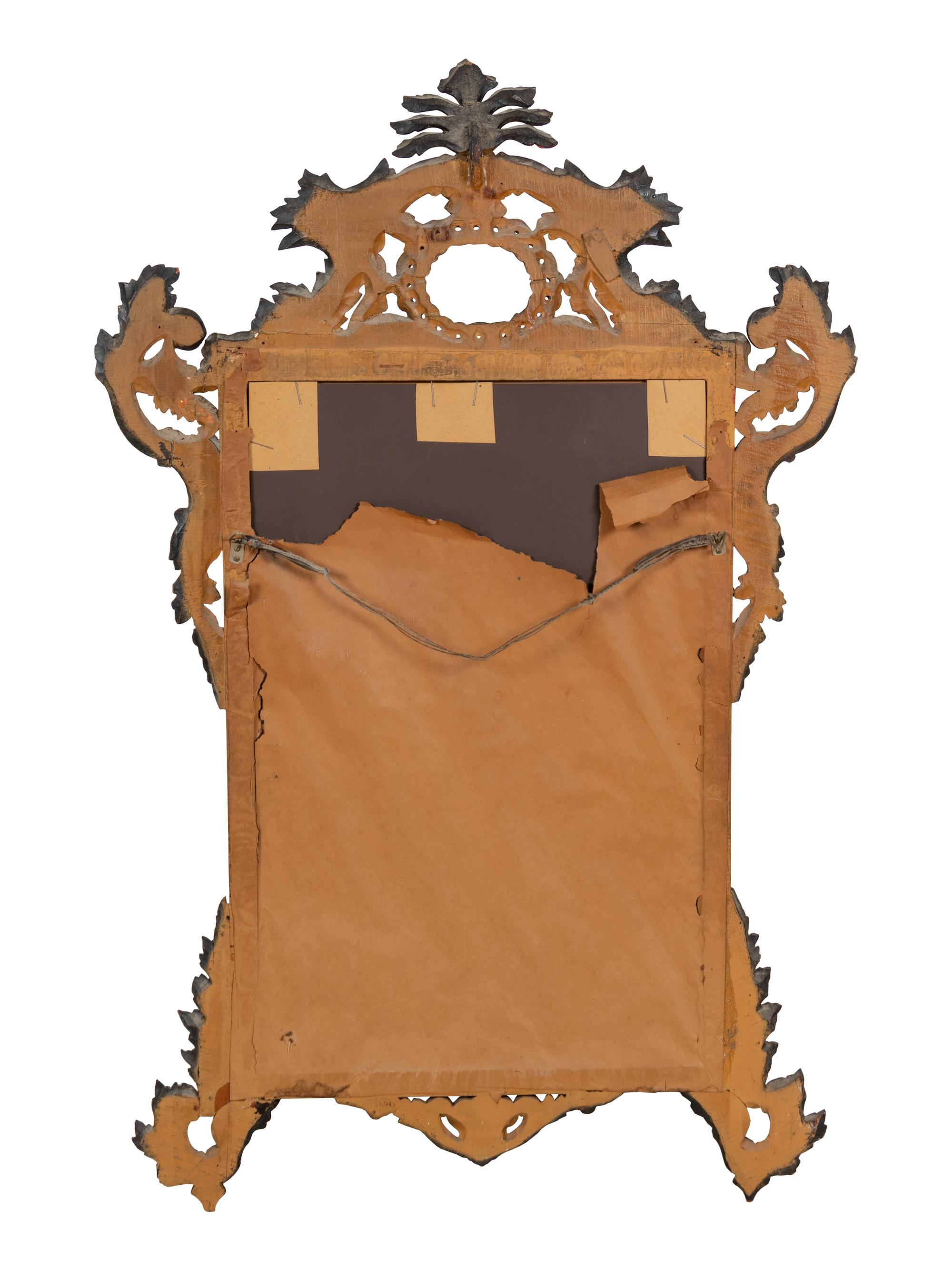 An Italian Rococo Style Painted and Parcel Gilt Mirror