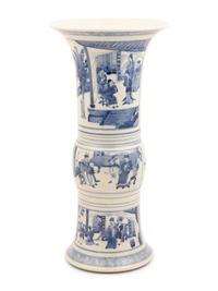 A Chinese Blue and White Porcelain Yenyen Vase