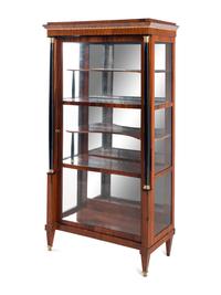 An Austrian Neoclassical Gilt Metal Mounted and Part-Ebonized Mahogany Vitrine