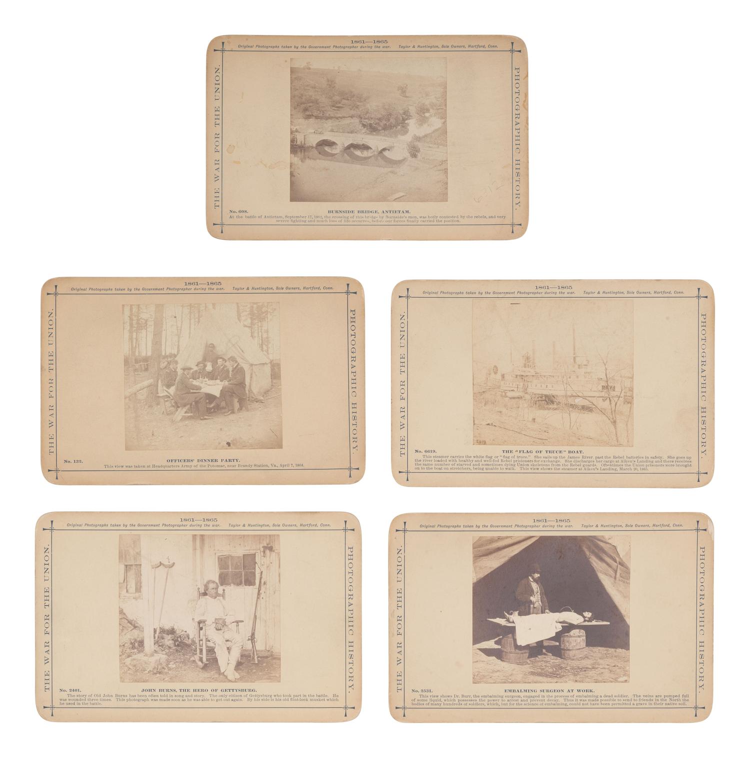 [CIVIL WAR]. Group of 8 albumen prints from Taylor & Huntington's War for the Union series. Hartford, CT, n.d.