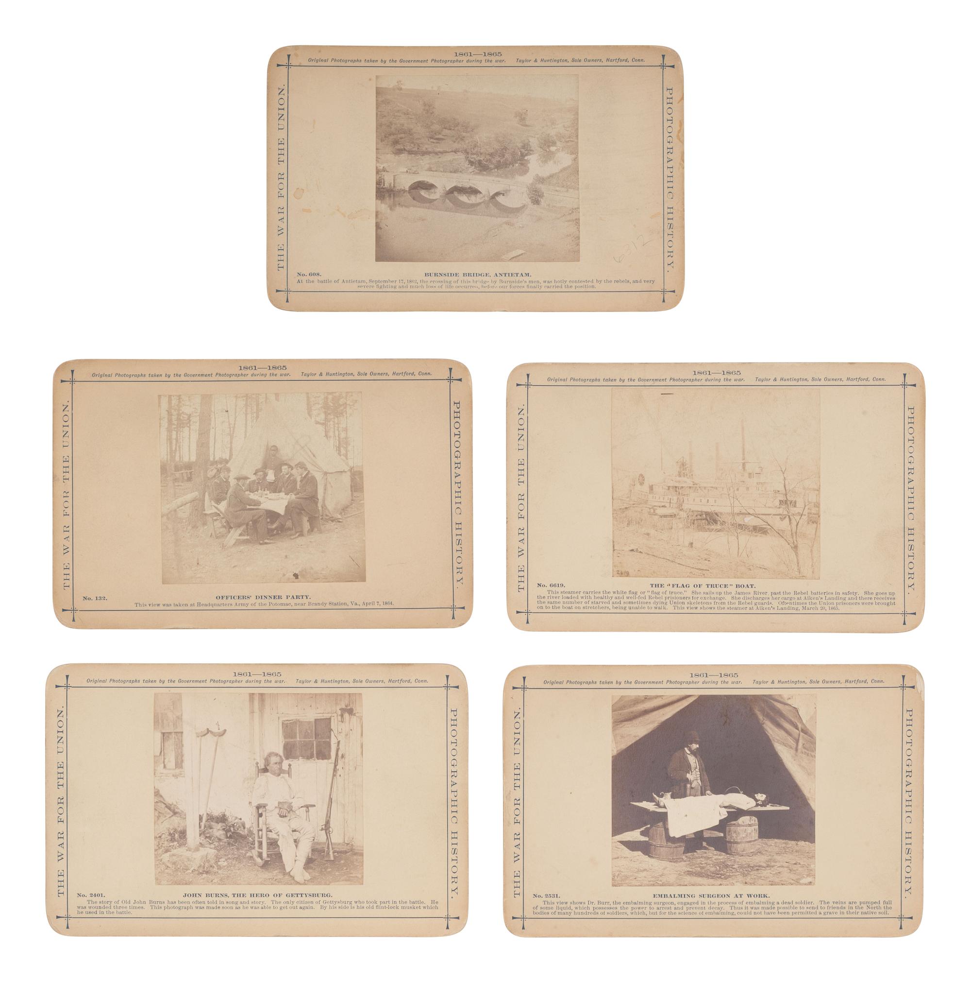[CIVIL WAR]. Group of 8 albumen prints from Taylor & Huntington's War for the Union series. Hartford, CT, n.d.