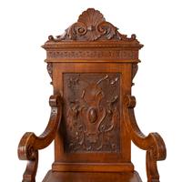 A Set of Six Italian Carved Walnut Armchairs