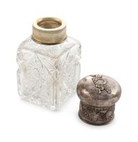 A Russian Silver Mounted Cut Glass Decanter