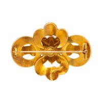 VICTORIAN, MABÉ PEARL, ENAMEL, DIAMOND, AND YELLOW GOLD BROOCH