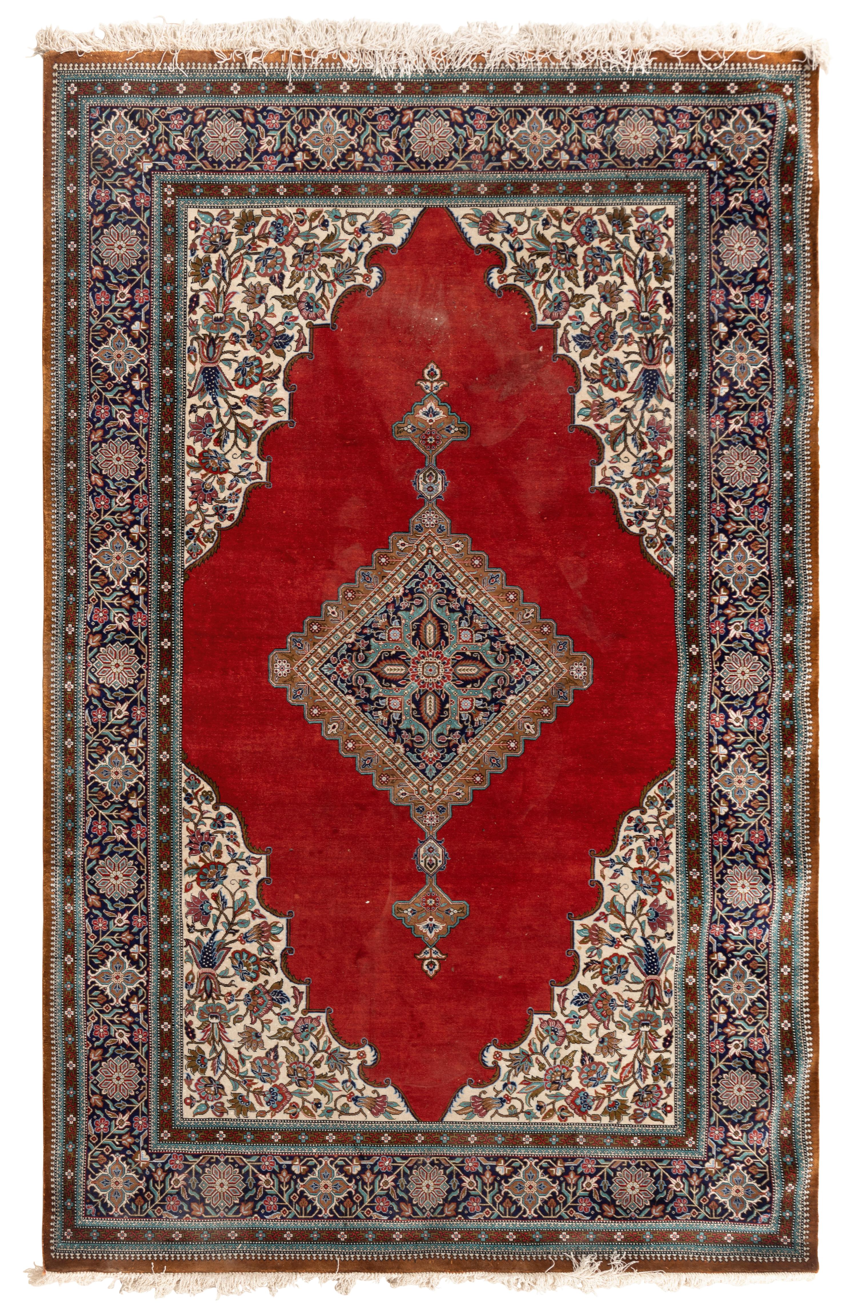 An Indian or Qom Silk Rug
