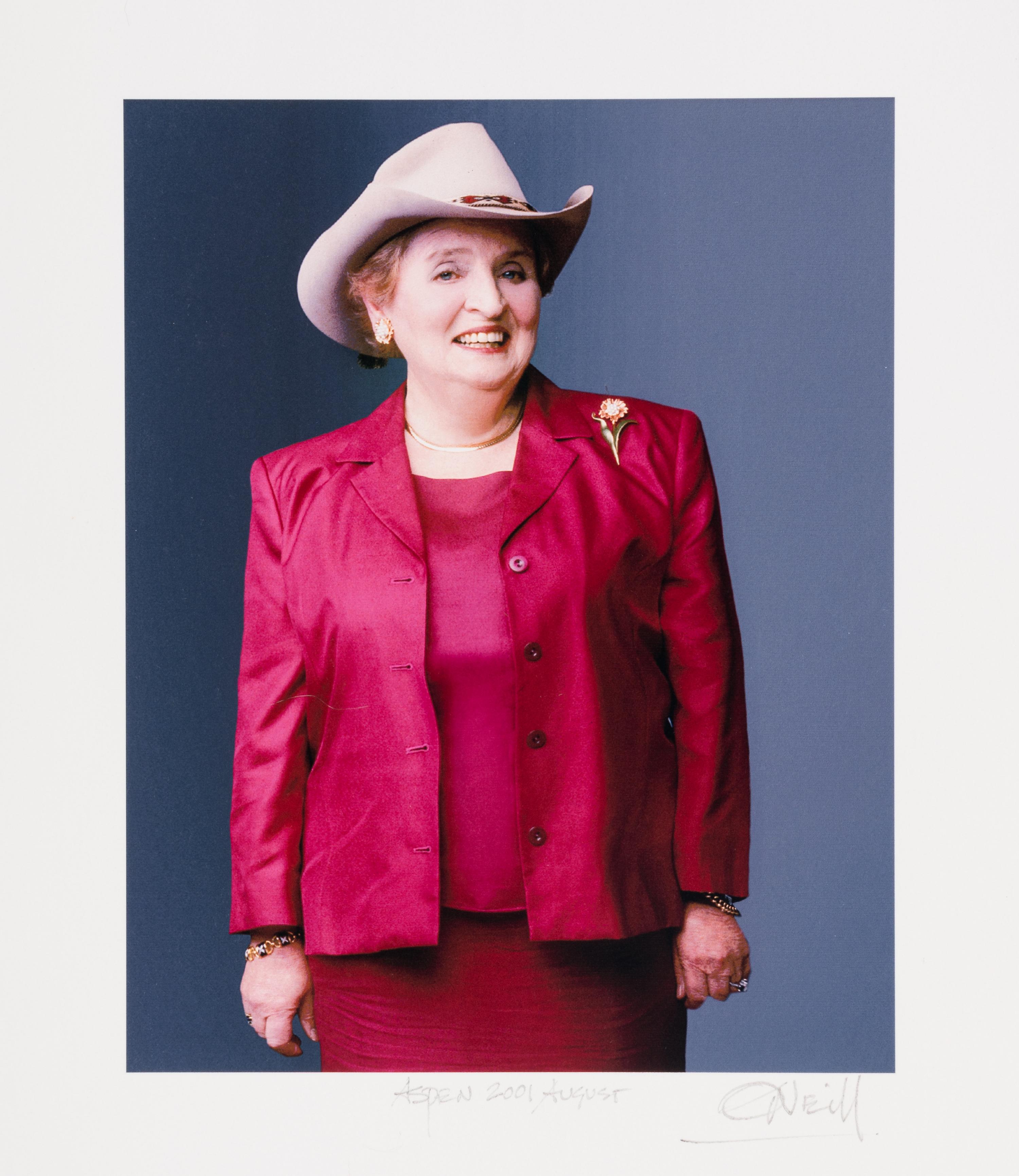 A Stetson Cowboy Hat Accompanied by a Photograph of Secretary Albright