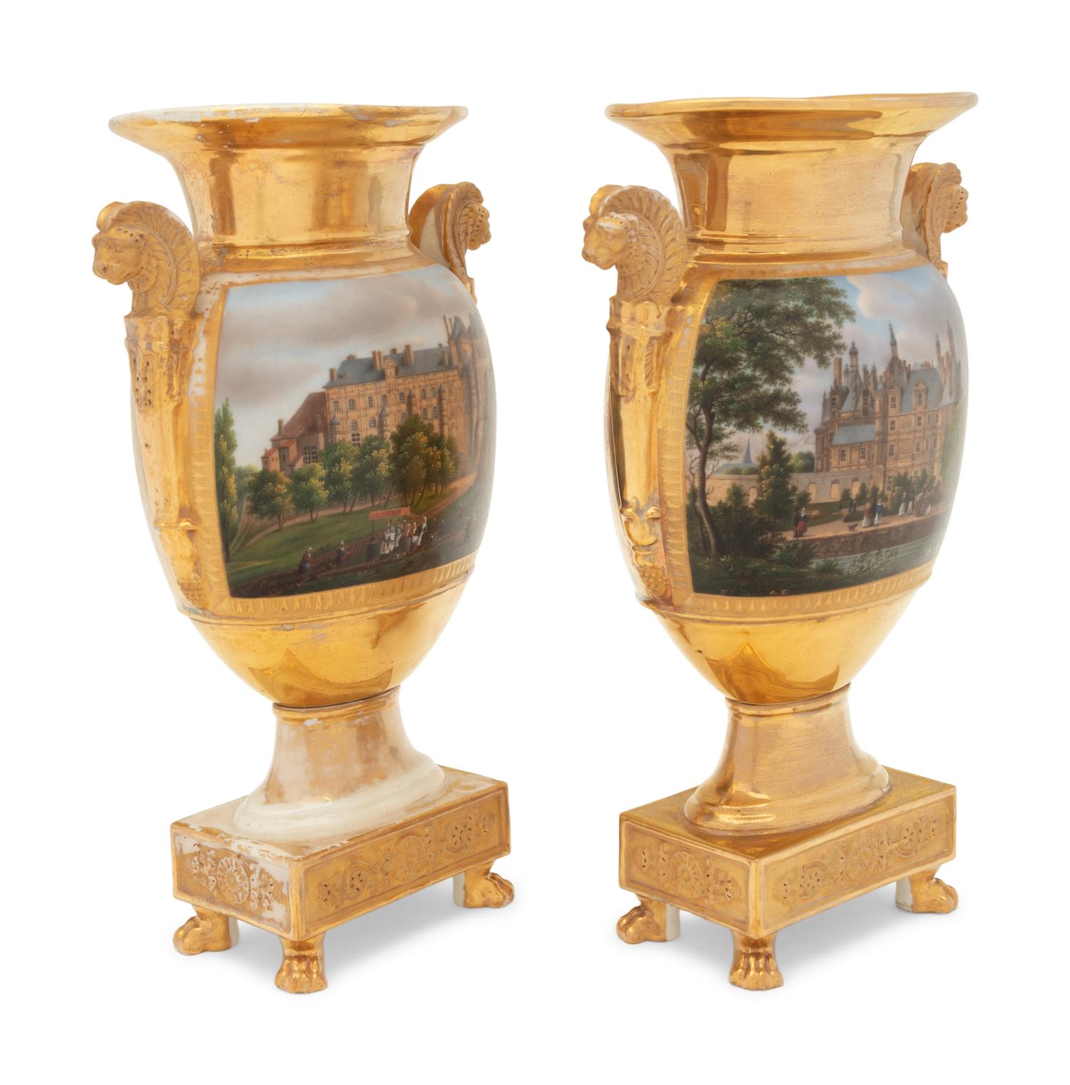A Pair of Paris Porcelain Urns