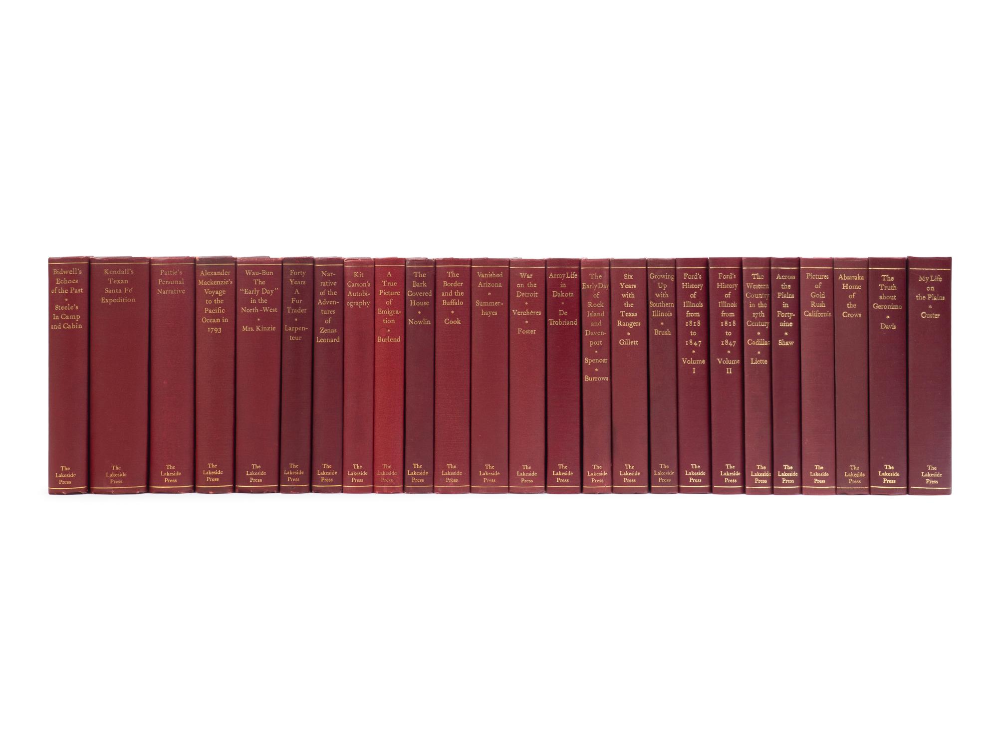 [LAKESIDE CLASSICS]. A continuous run of the first 100 titles published in R. R. Donnelley's Lakeside Classics series. Chicago: R. R. Donnelley Press, 1903-2002.