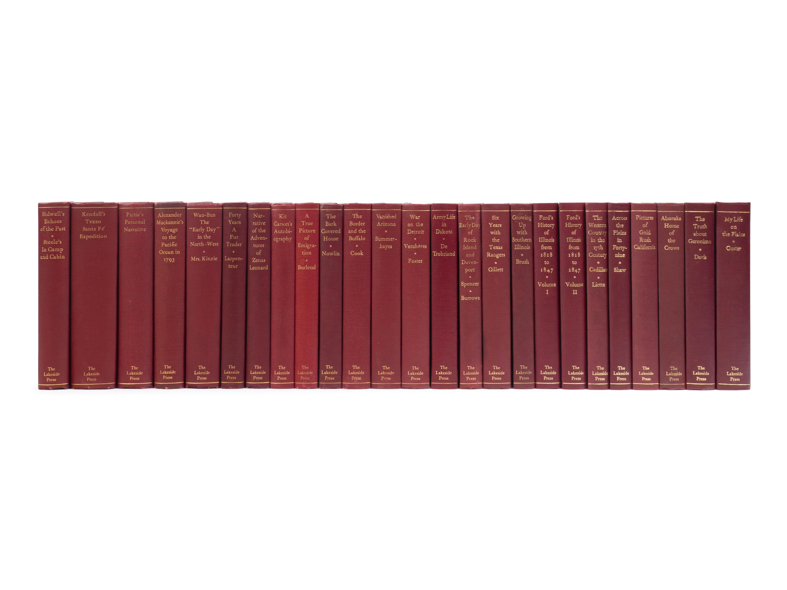 [LAKESIDE CLASSICS]. A continuous run of the first 100 titles published in R. R. Donnelley's Lakeside Classics series. Chicago: R. R. Donnelley Press, 1903-2002.