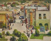 Ralph Von Lehmden (American, b. 1908) — Street Scene Pachuca