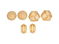 COLLECTION OF YELLOW GOLD EARCLIPS