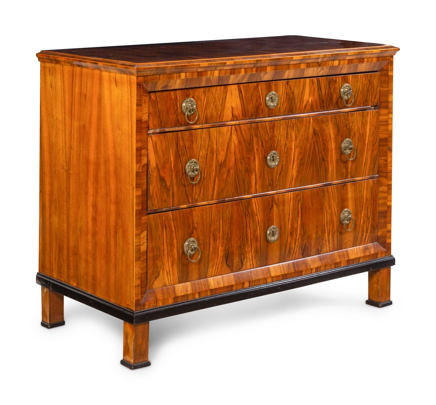 A German or Austrian Parcel Ebonized Walnut Commode