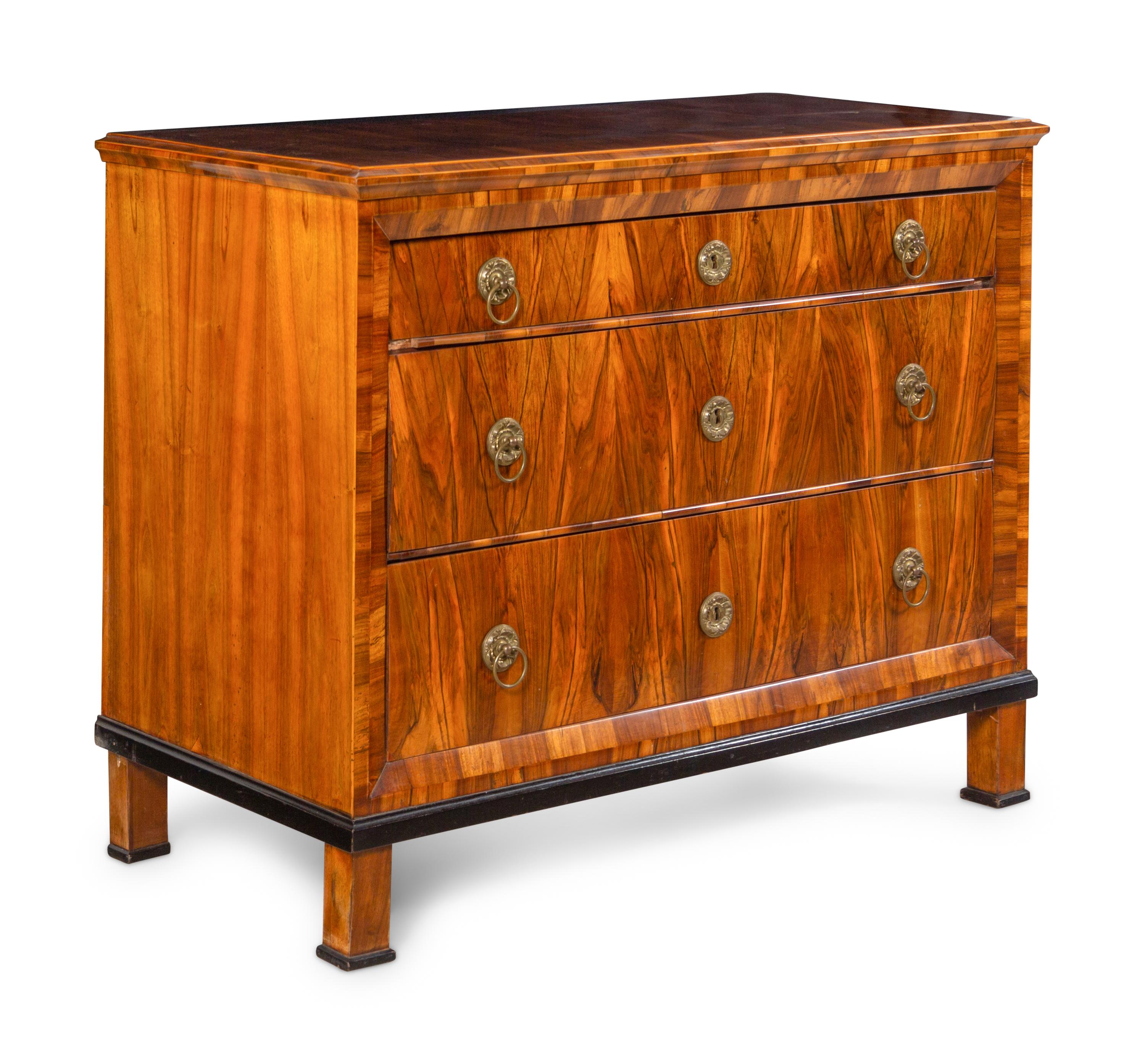 A German or Austrian Parcel Ebonized Walnut Commode