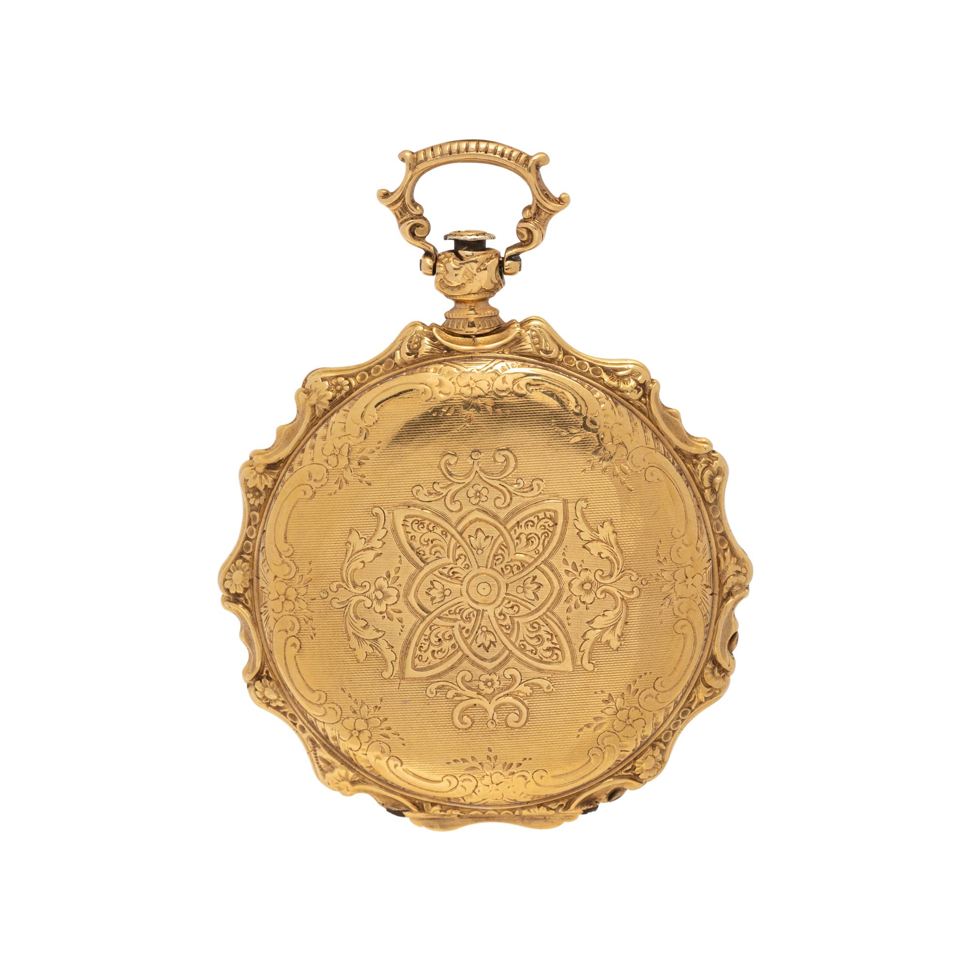 18K YELLOW GOLD OPEN FACE POCKET WATCH