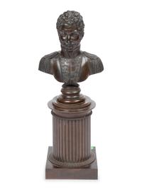 A Continental Bronze Bust on a Socle Base