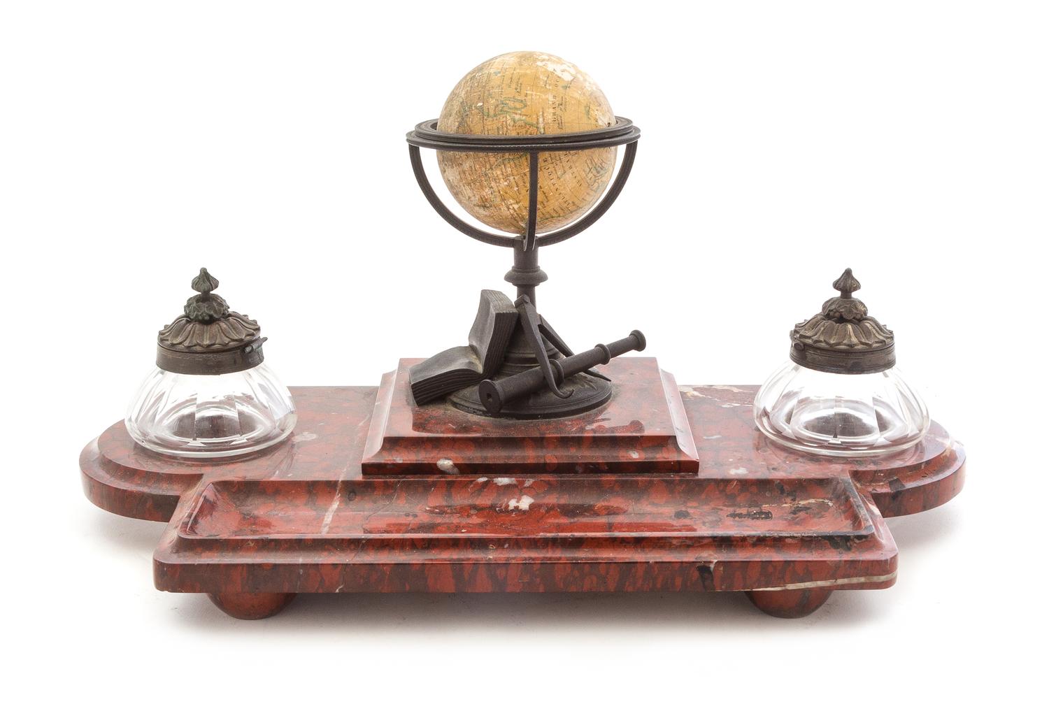 An Italian Marble Encrier Width 17 inches. — FLORENCE, 18TH CENTURY