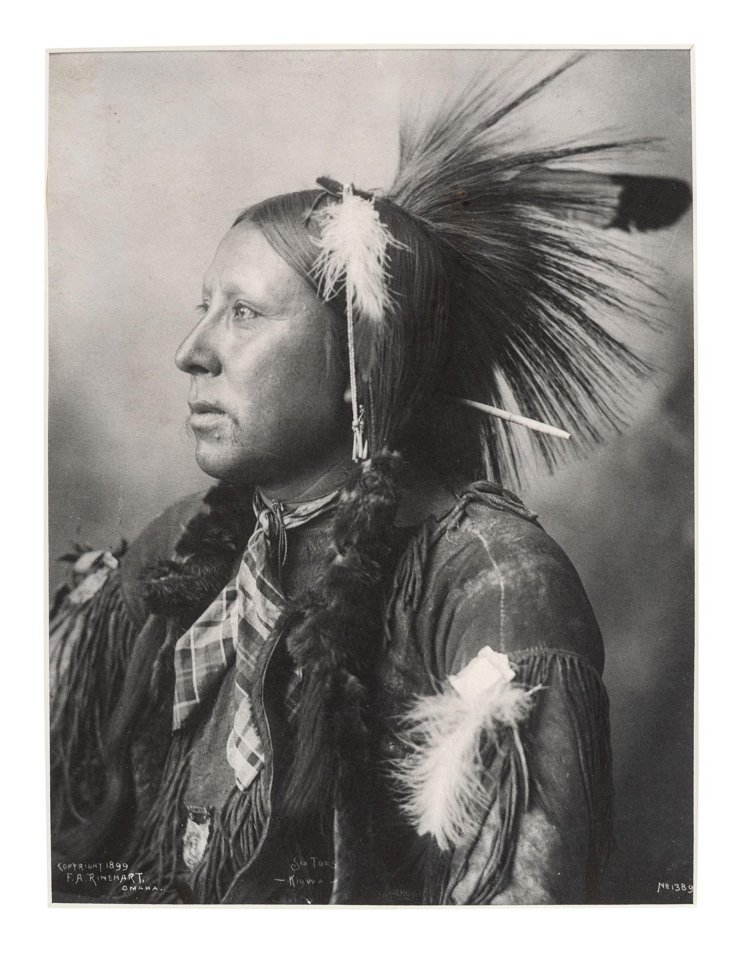[NATIVE AMERICANS]. RINEHART, F.A. (1861-1928), photographer. A group of 2 platinum photographs, incl. Henry Wilson and Six Toes. Omaha, NE, 1898-1899.