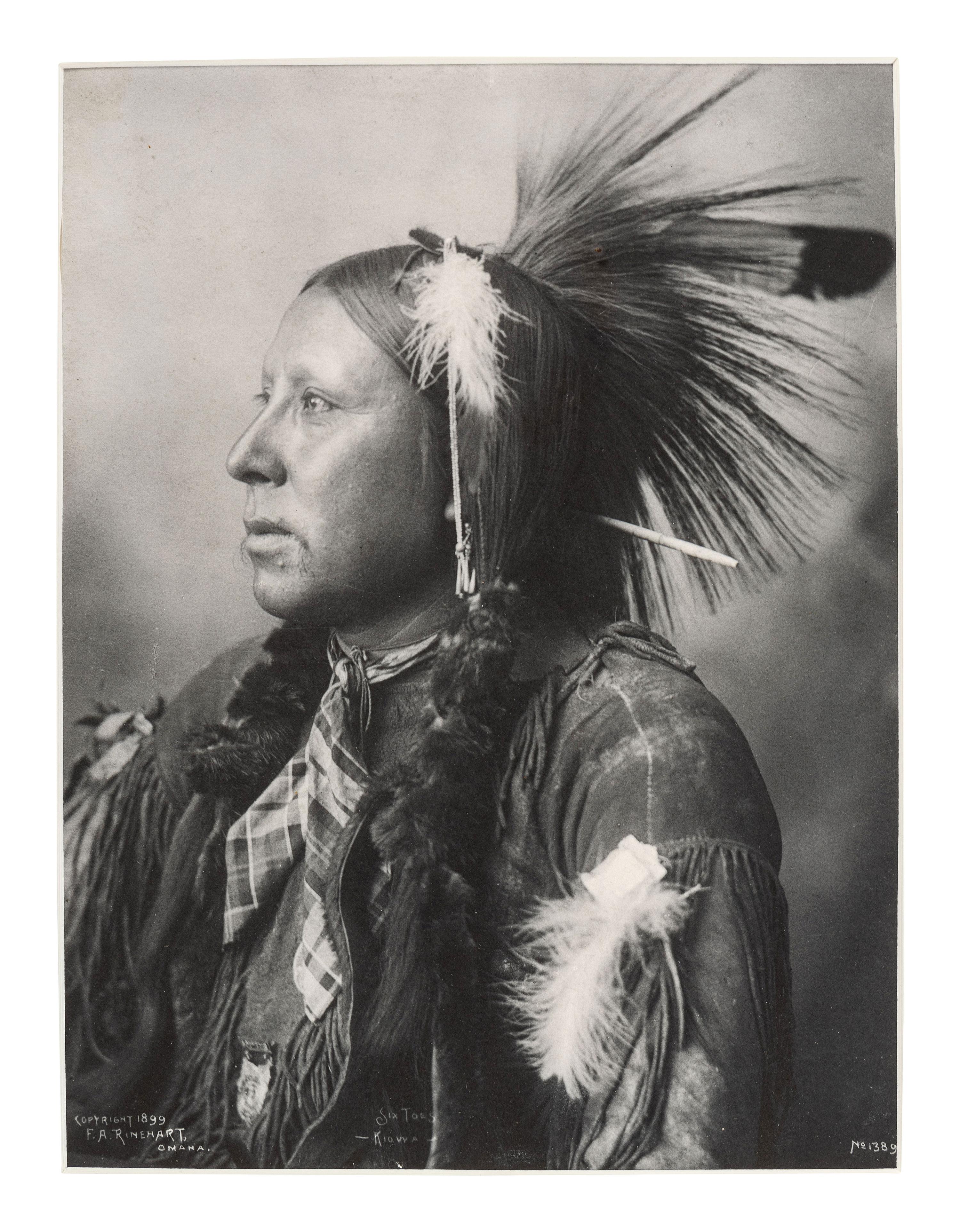 [NATIVE AMERICANS]. RINEHART, F.A. (1861-1928), photographer. A group of 2 platinum photographs, incl. Henry Wilson and Six Toes. Omaha, NE, 1898-1899.