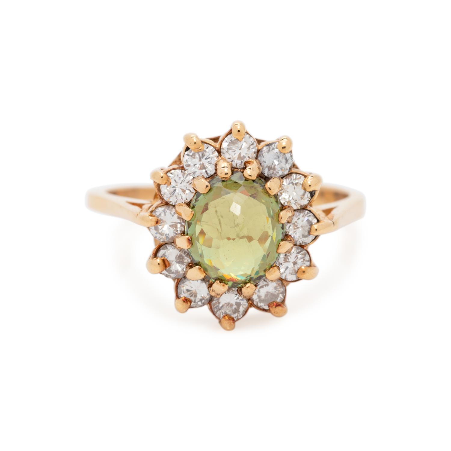 SPHENE AND DIAMOND RING