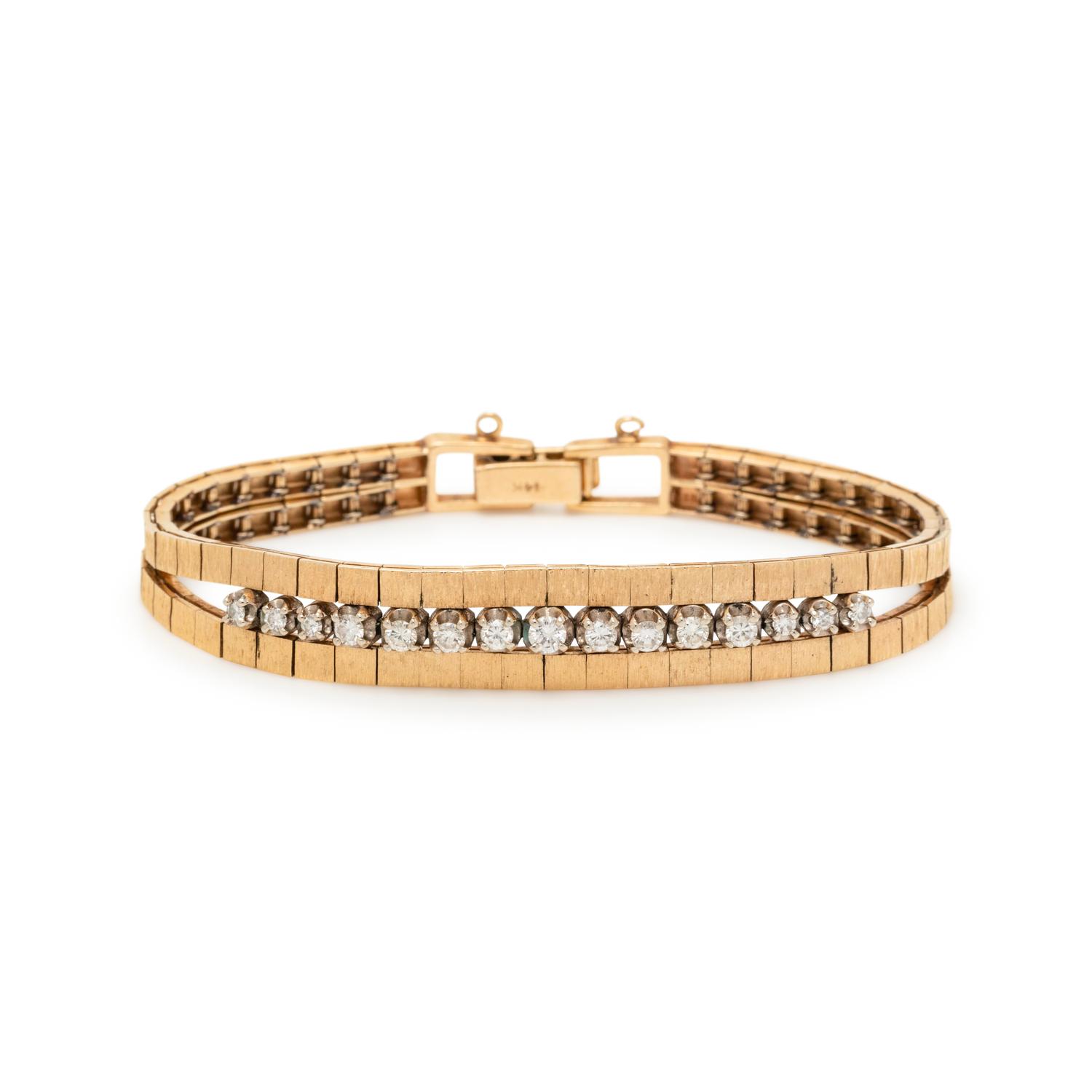 YELLOW GOLD AND DIAMOND BRACELET