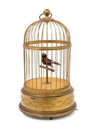 A French Gilt Metal Automaton Birdcage — LATE 19TH CENTURY