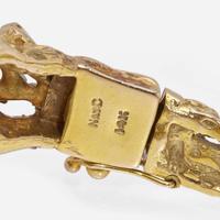 A 14K Yellow Gold, Beryl, and Diamond Bracelet