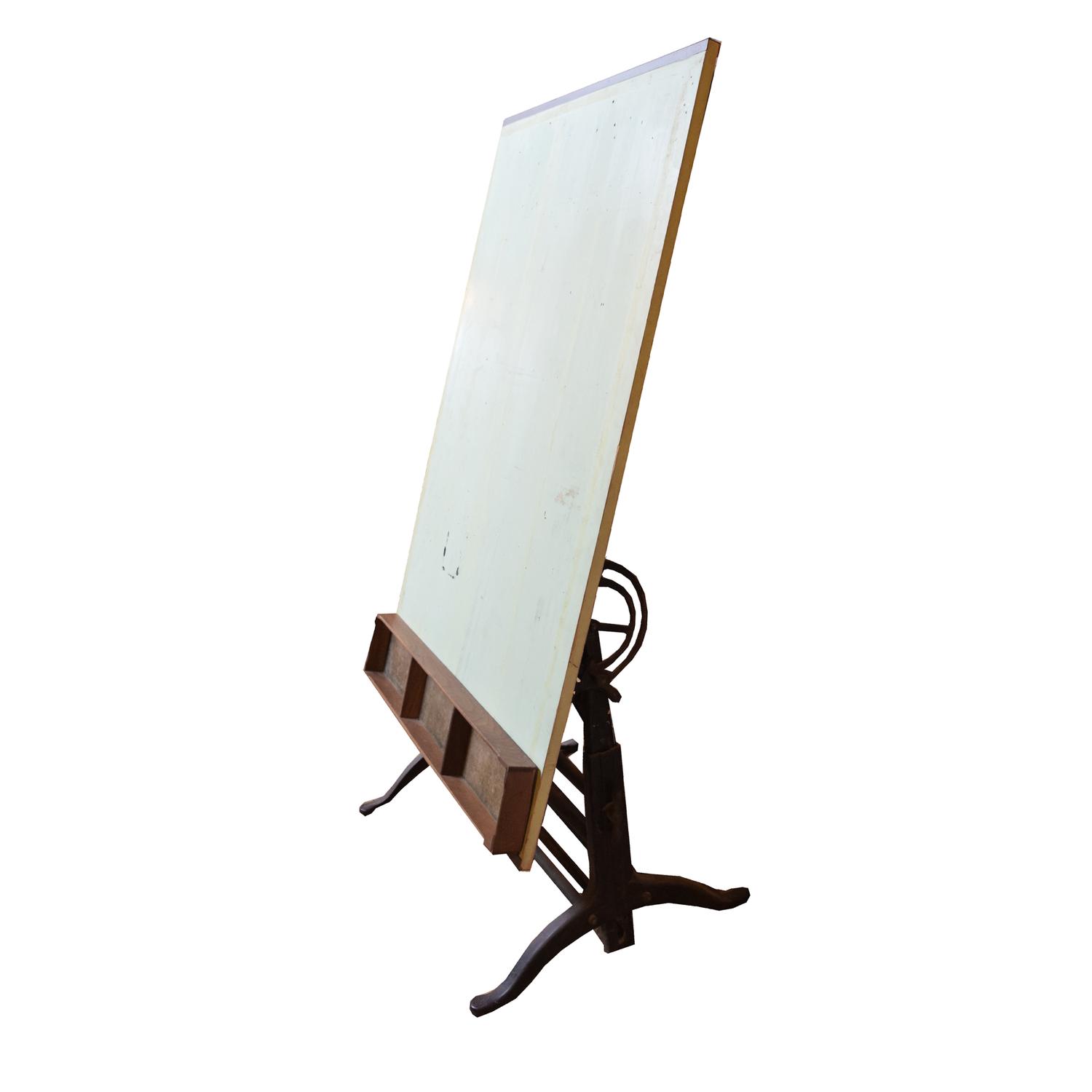 An Iron and Wood Architect's Table 37.5" W x 26" D x 69" H — United States, Circa 1930