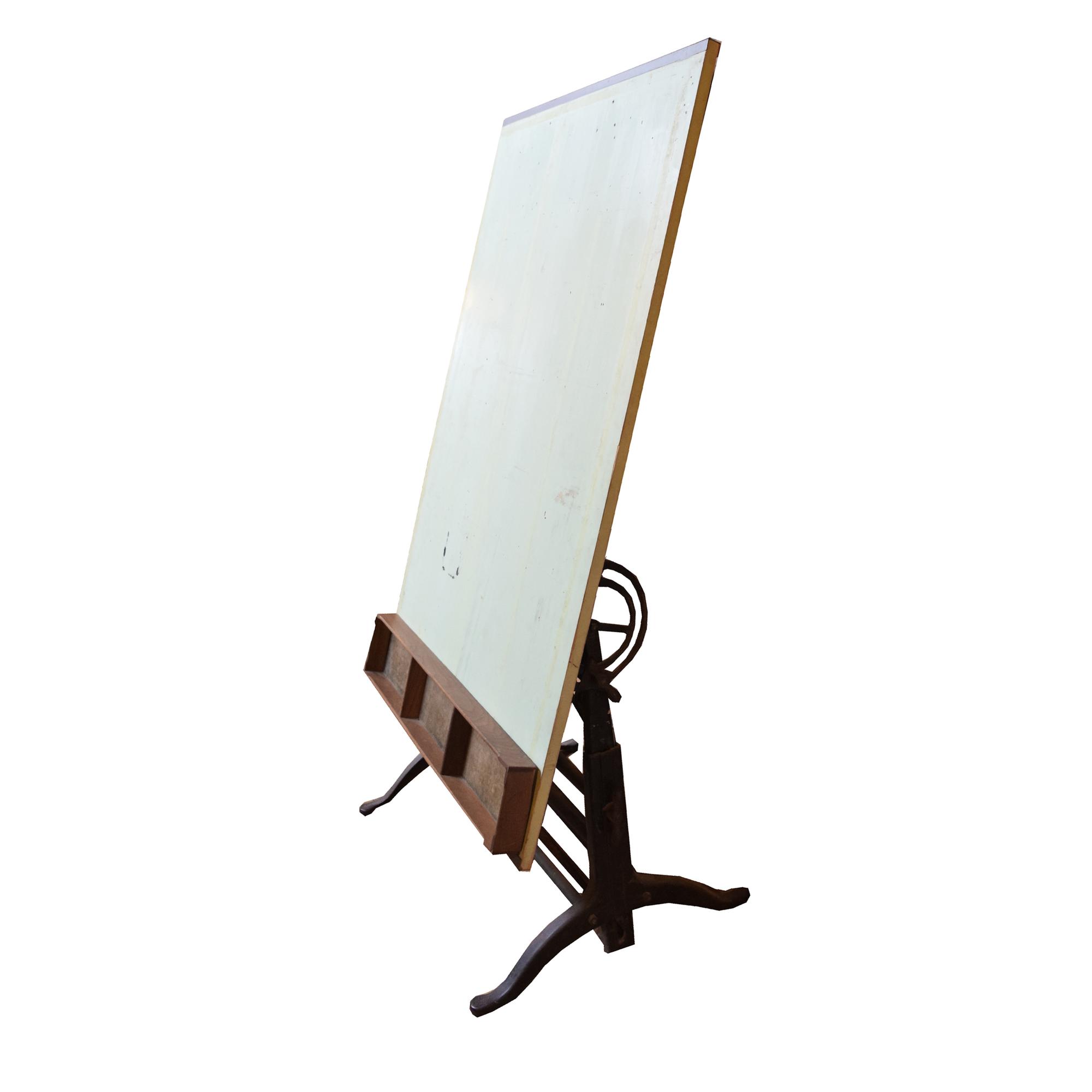 An Iron and Wood Architect's Table 37.5" W x 26" D x 69" H — United States, Circa 1930
