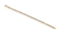 A 14 Karat Gold and Diamond Line Bracelet, 14.90 dwts.