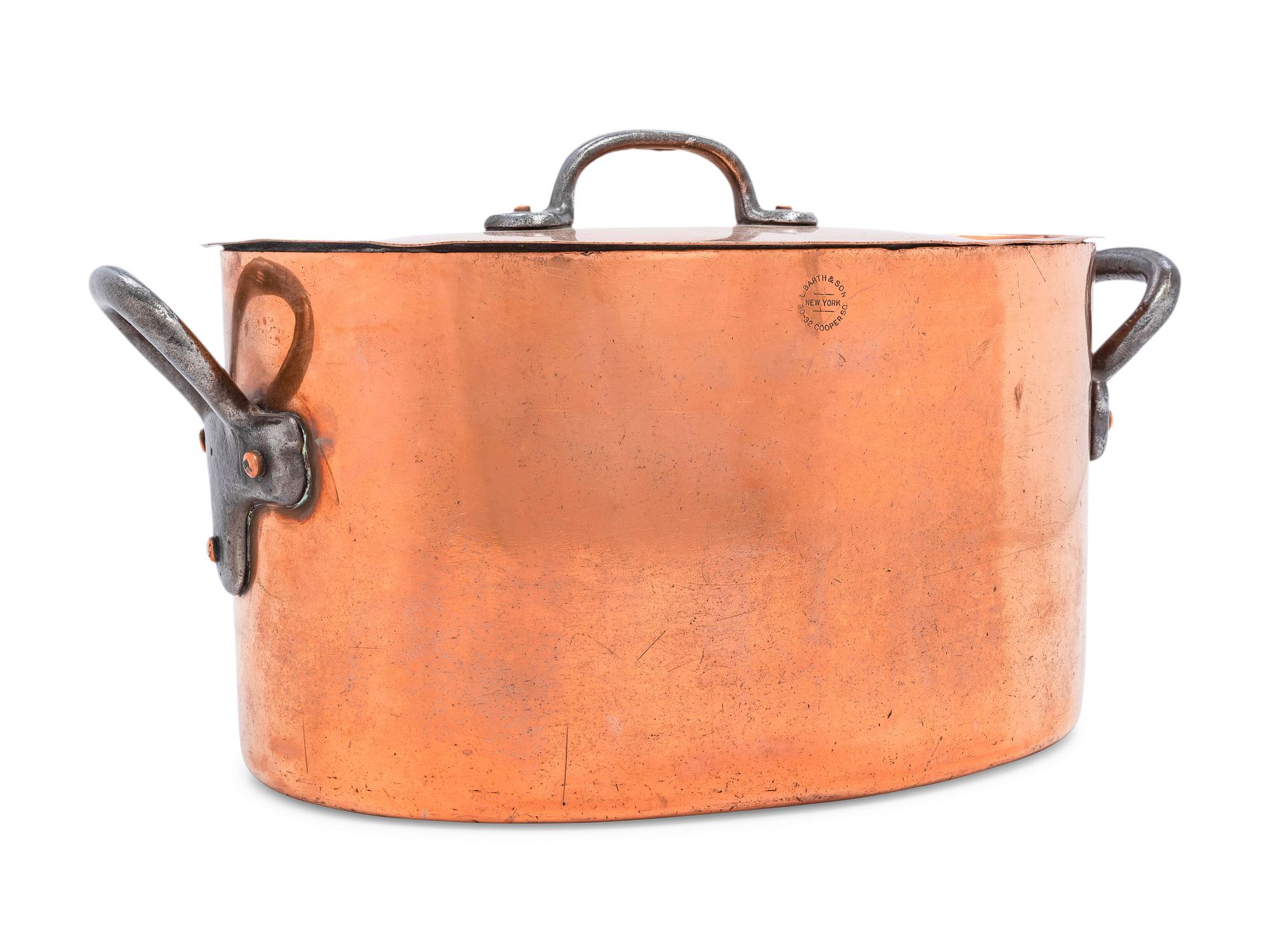 An American Copper Brazier with Cover