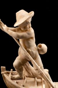 An Italian Marble Figure of a Boy in a Boat — 19TH CENTURY