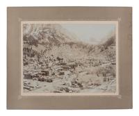 [COLORADO]. A group of 2 large format photographs of Colorado scenes, incl. view of Ouray and movers with pack horses in Tulluride. Ca 1880s.