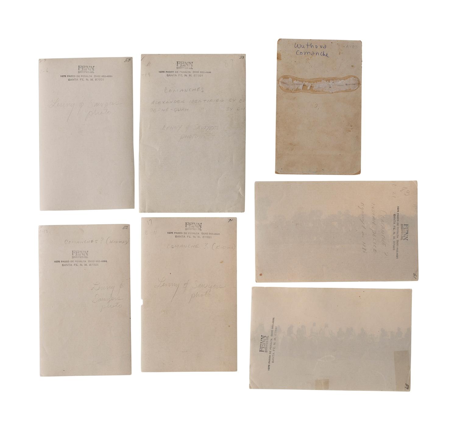 A Fine Group of Photographs of Comanches
