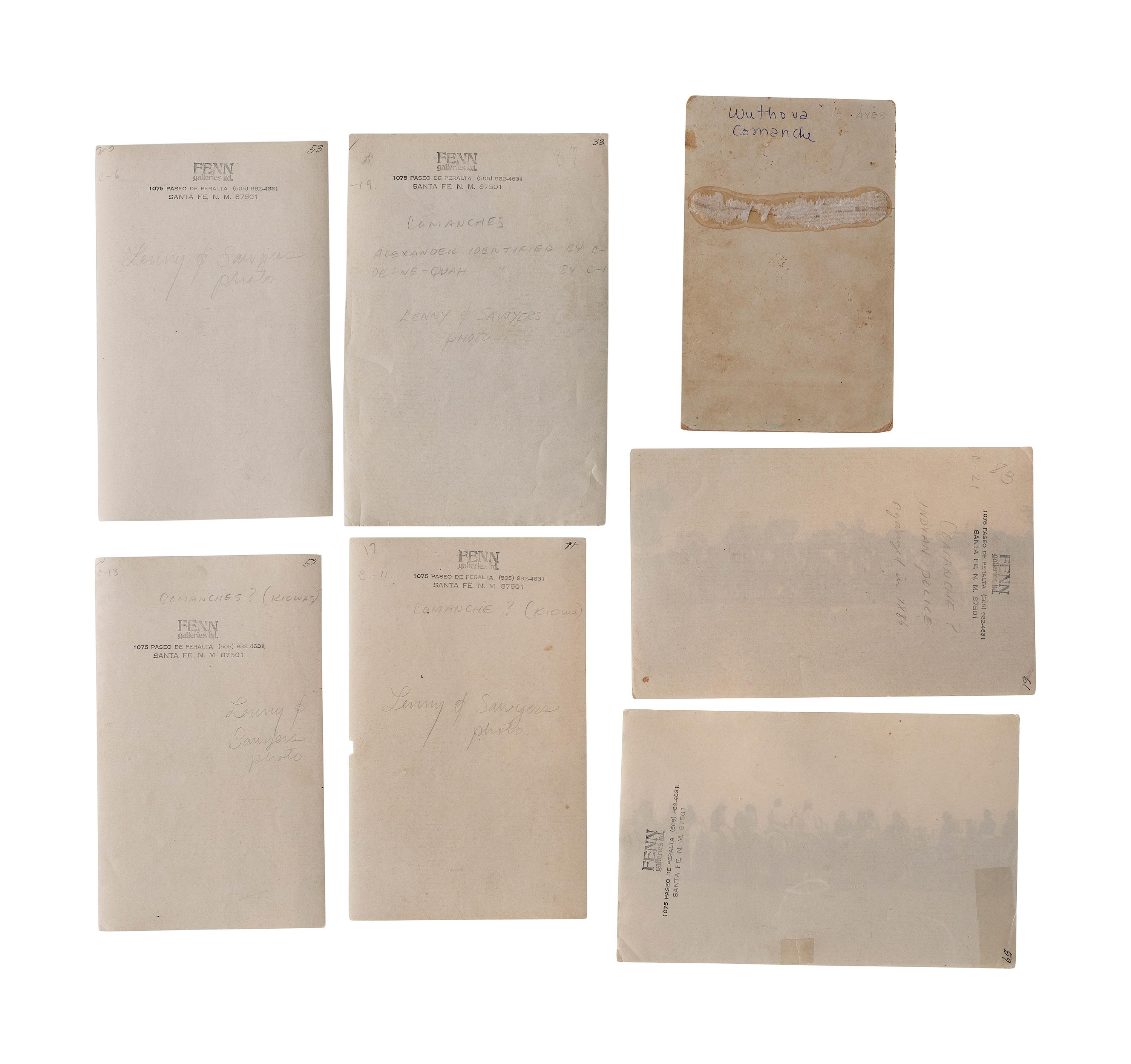 A Fine Group of Photographs of Comanches