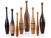 Eight Turned Wood Juggling Pins