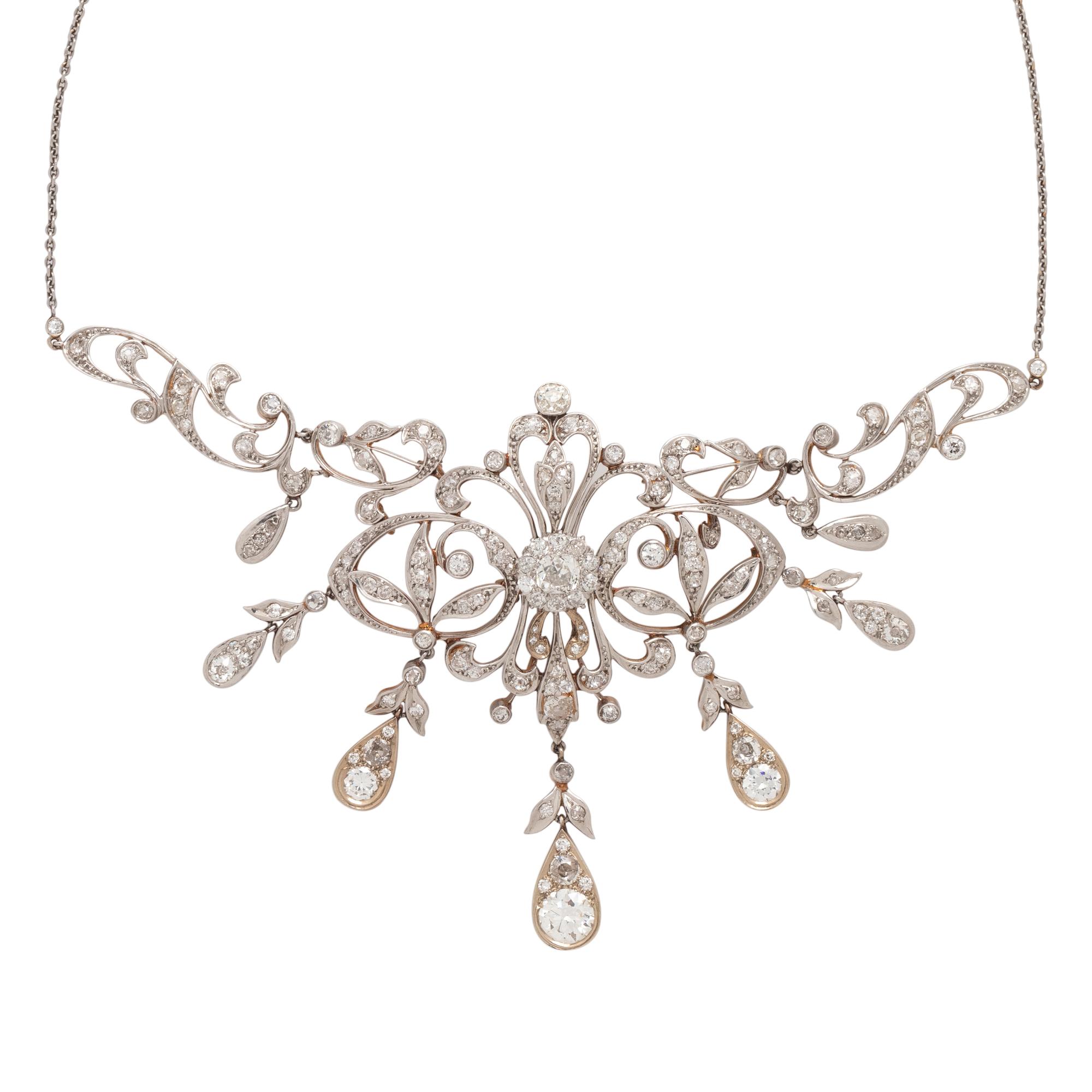 EDWARDIAN, CONVERTIBLE DIAMOND NECKLACE