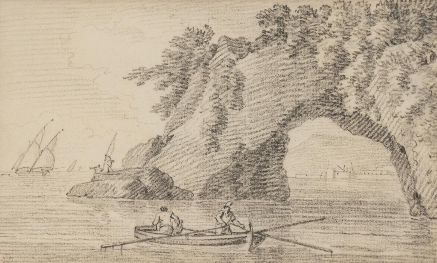 A Boat Near a Grotto