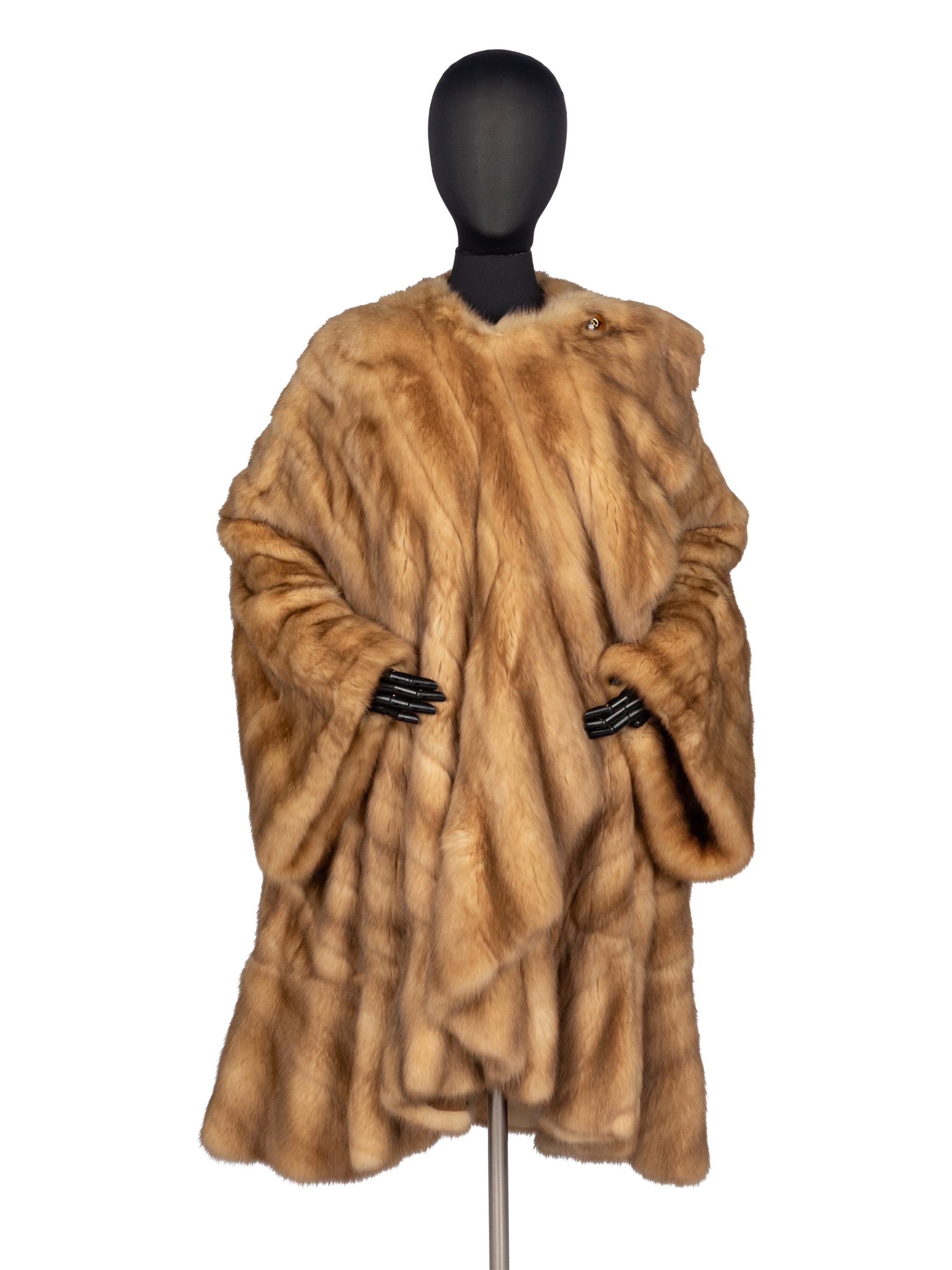 Revillon Golden Sable Draped Coat