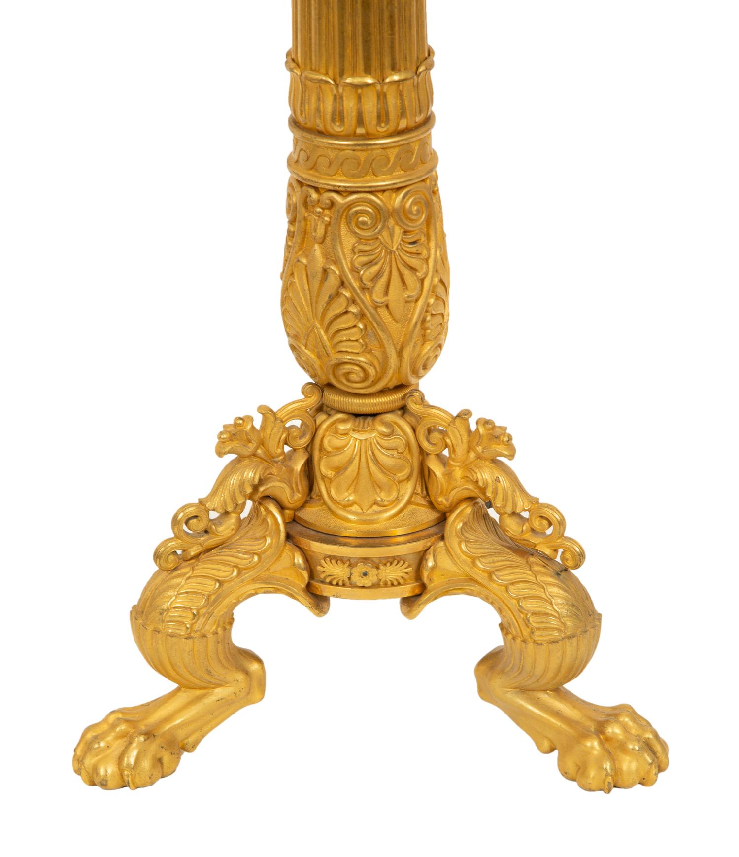 A Pair of Empire Style Gilt Bronze Candelabra