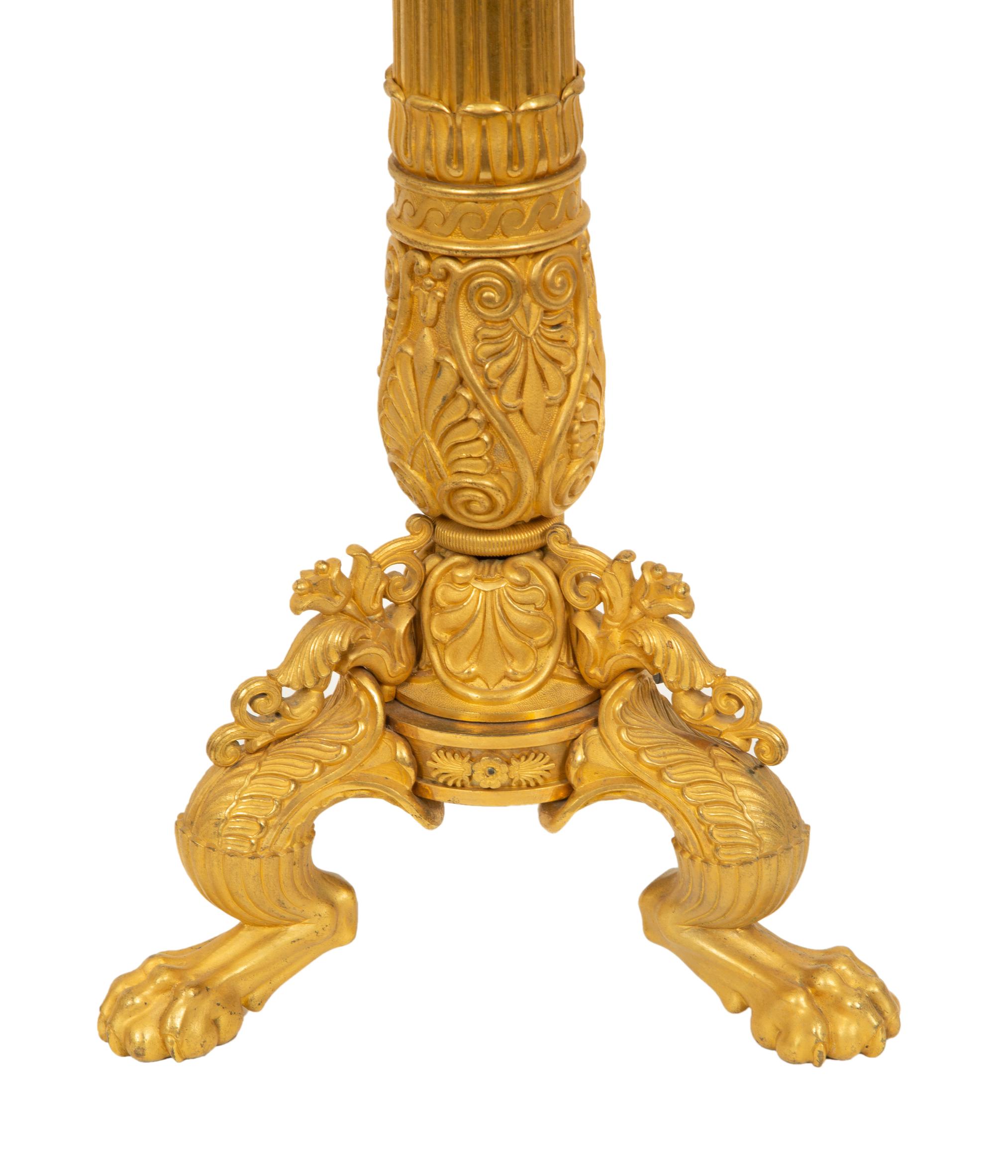A Pair of Empire Style Gilt Bronze Candelabra