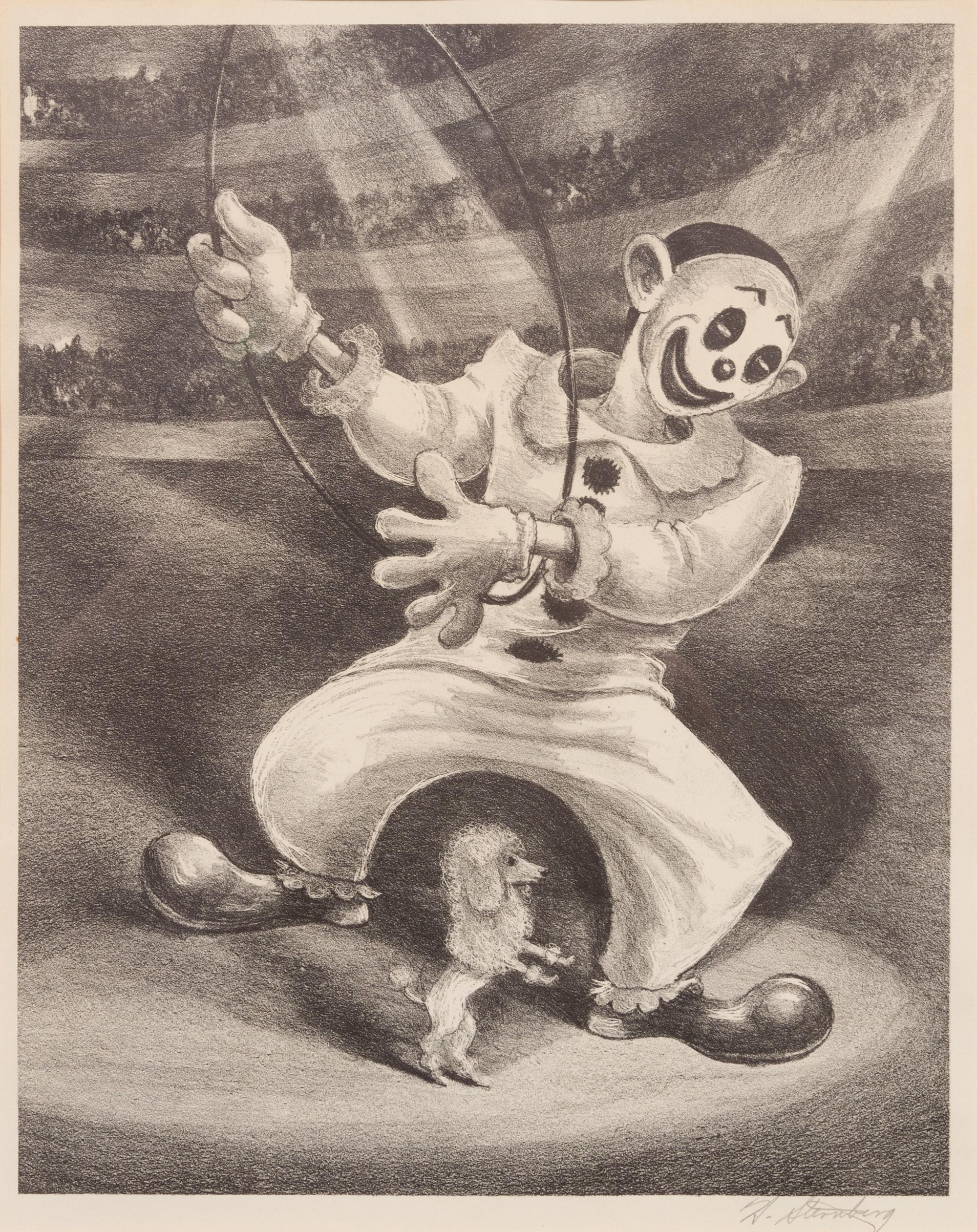 Harry Sternberg, (American, 1904-2002), Poodle and the Clown