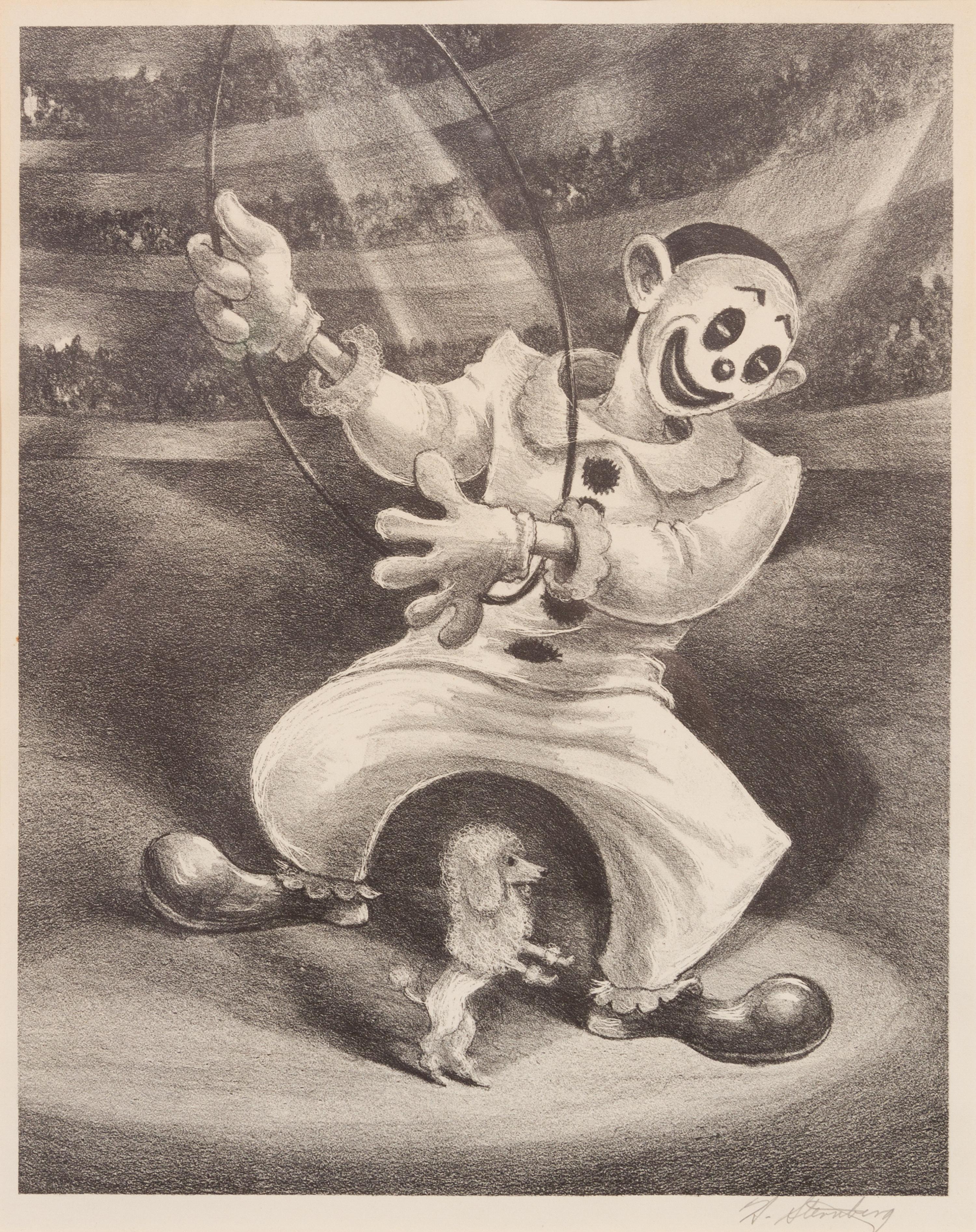 Harry Sternberg, (American, 1904-2002), Poodle and the Clown