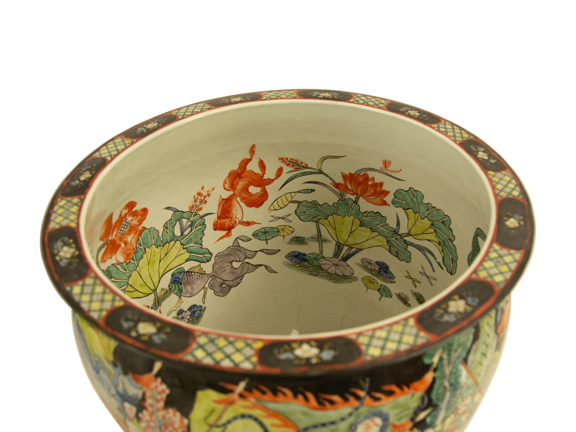A Chinese Famille Noir Porcelain Jardinière