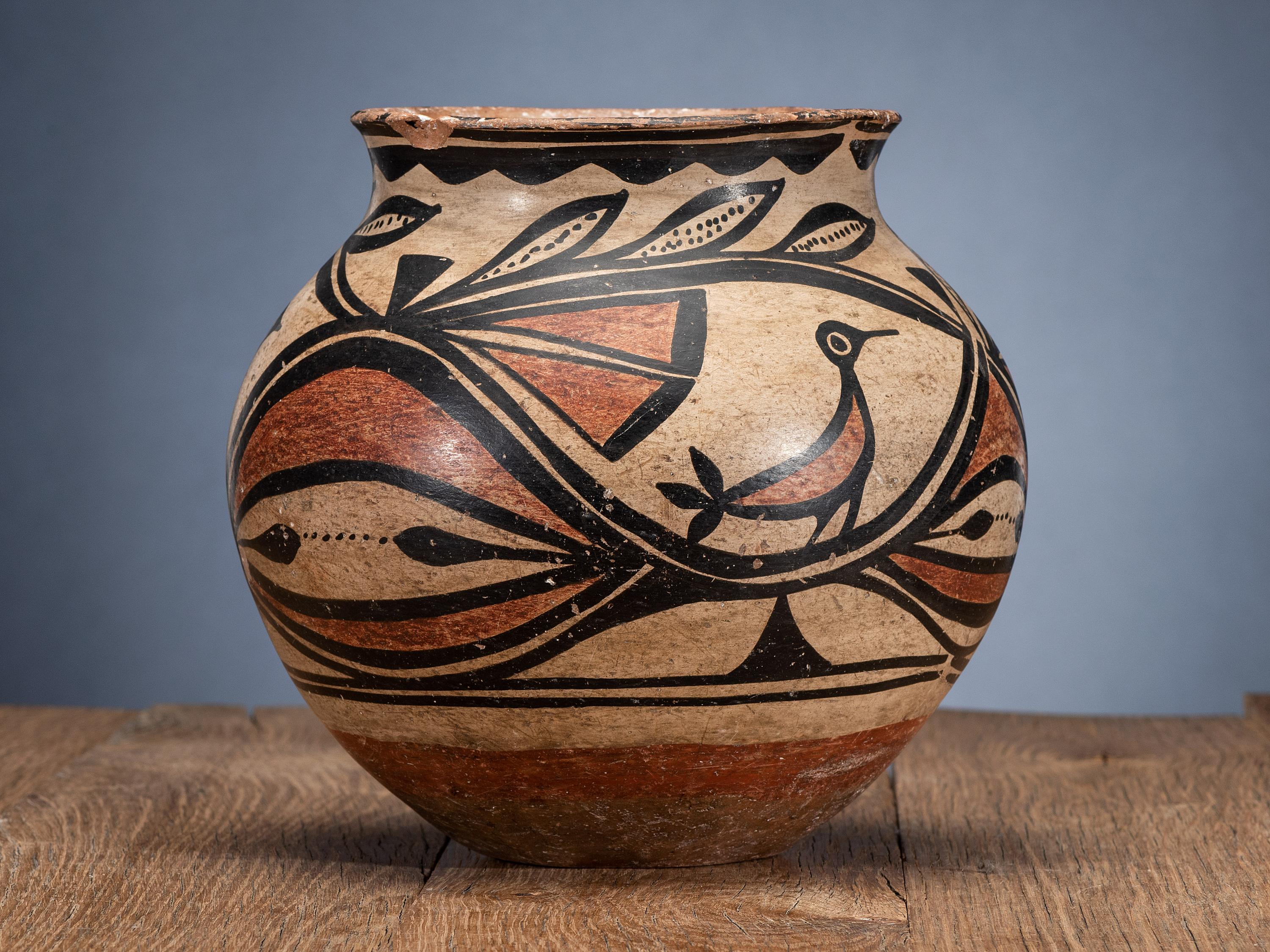 Kewa Polychrome Pottery Jar, with Birds