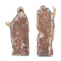 A Pair of Continental Giltwood Relief Carved Figures