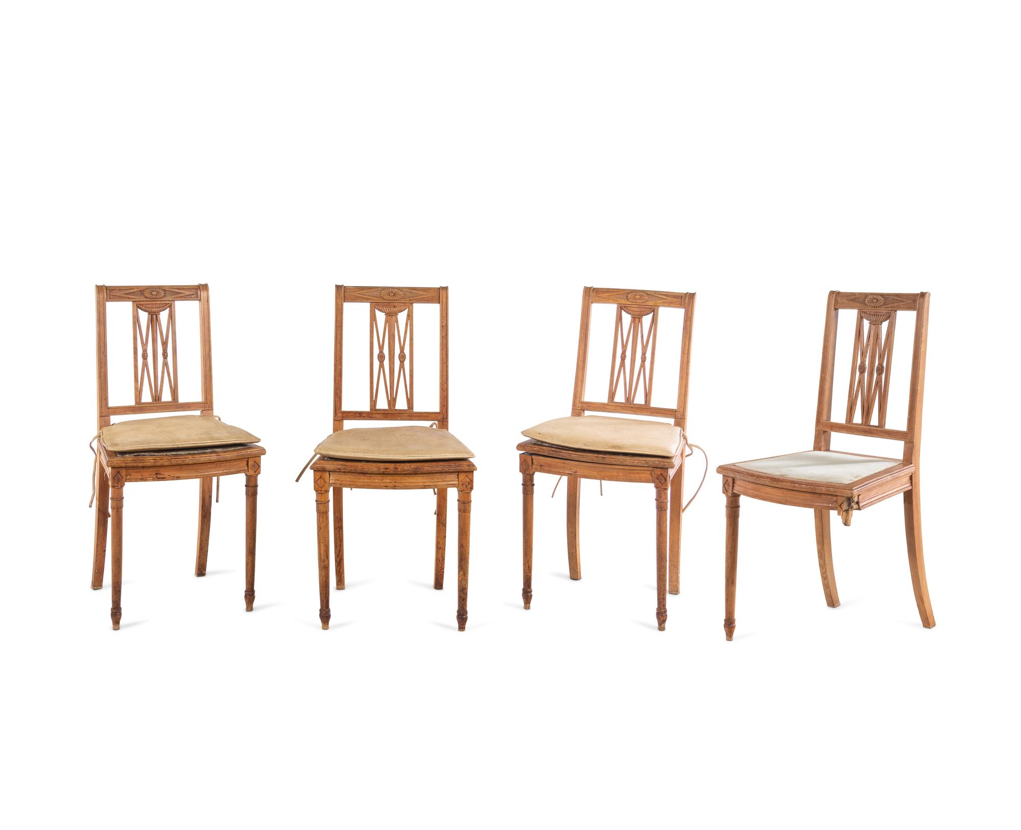 A Set of Four Italian Side Chairs